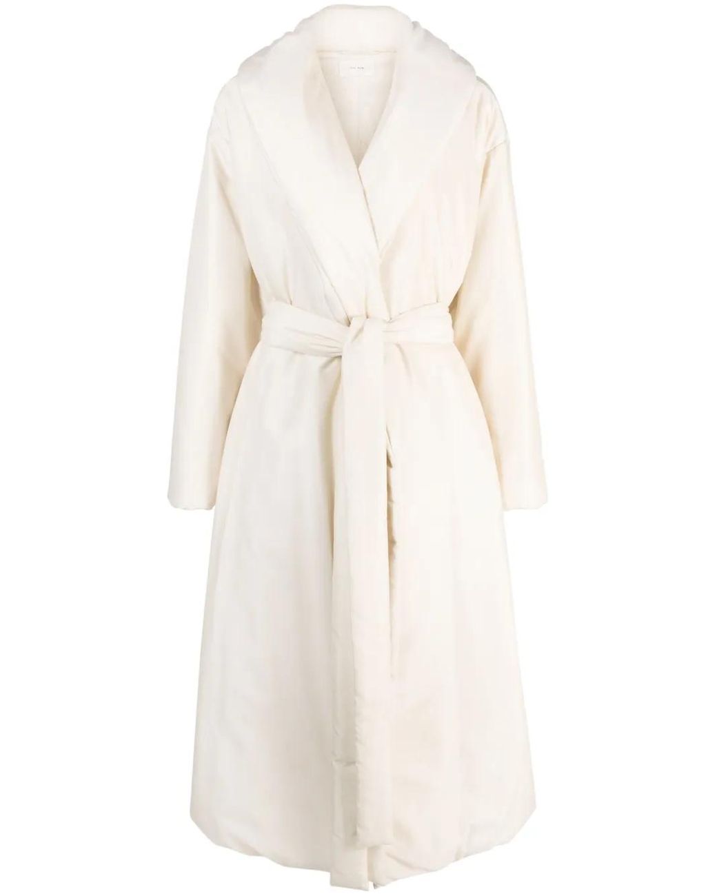 The Row White Francine Tied-Waist Coat