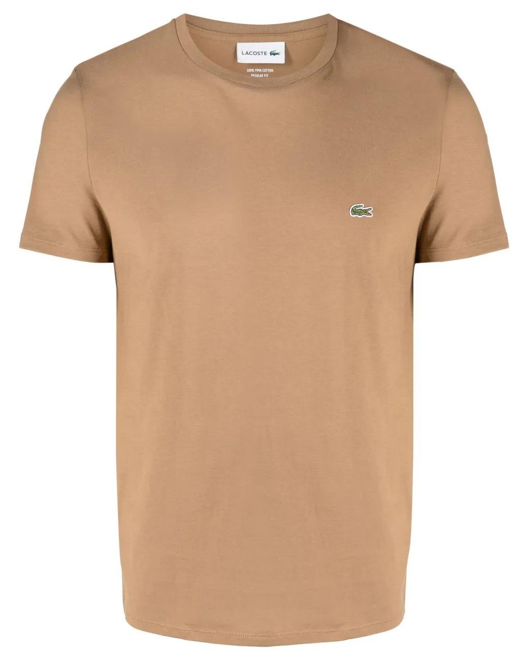 Lacoste Natural Logo-Embroidered Cotton T-Shirt for men
