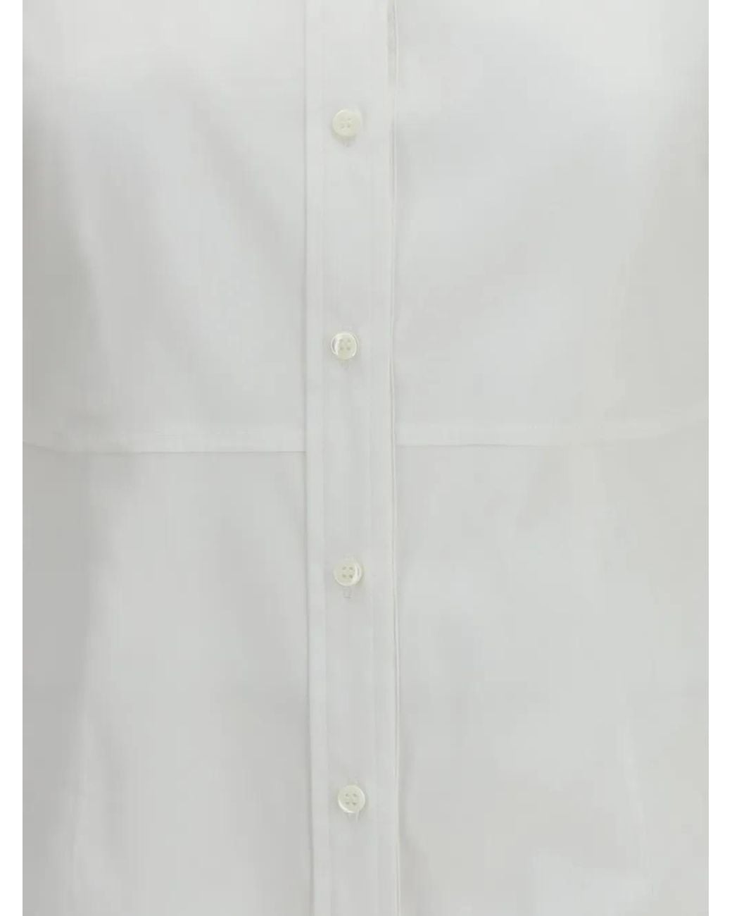 Brunello Cucinelli White Pointed-Collar Elongated-Cuff Shirt