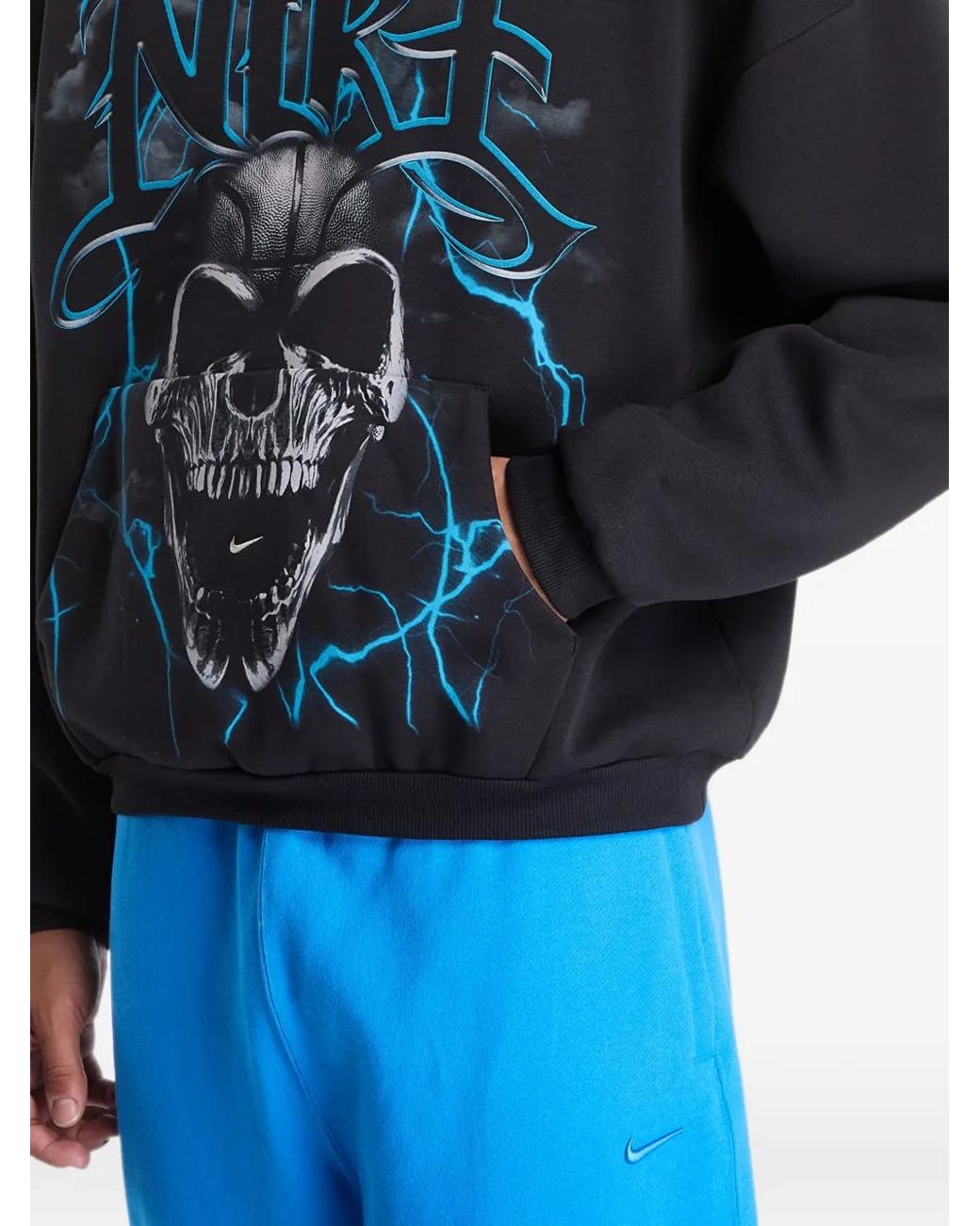Nike Blue Standard Issue Brushed Pullover Basketball Hoodie for men