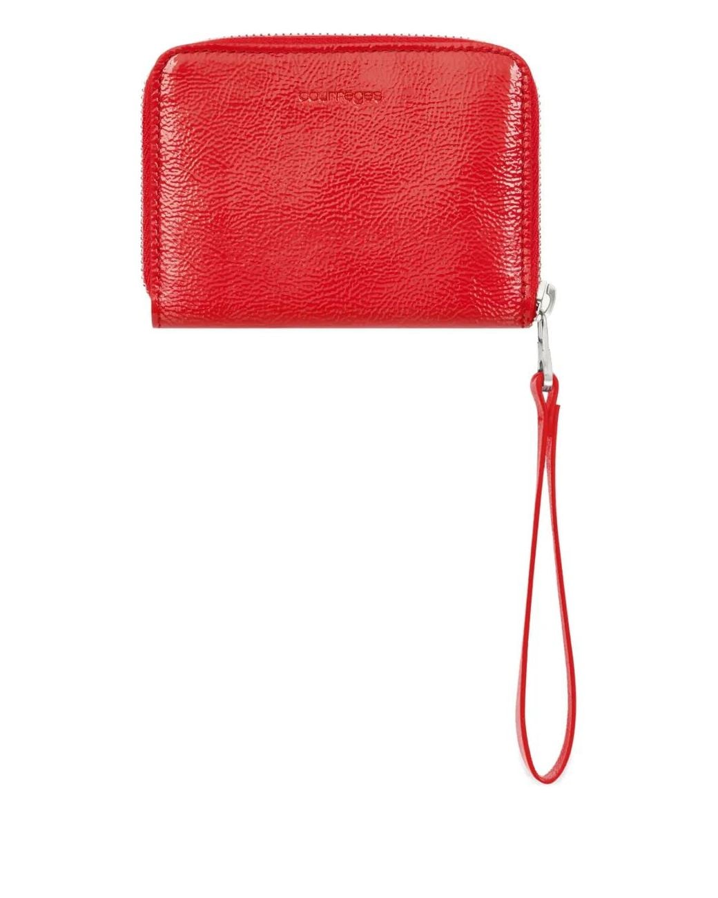 Courreges Red Naplack Zipped Compact Wallet