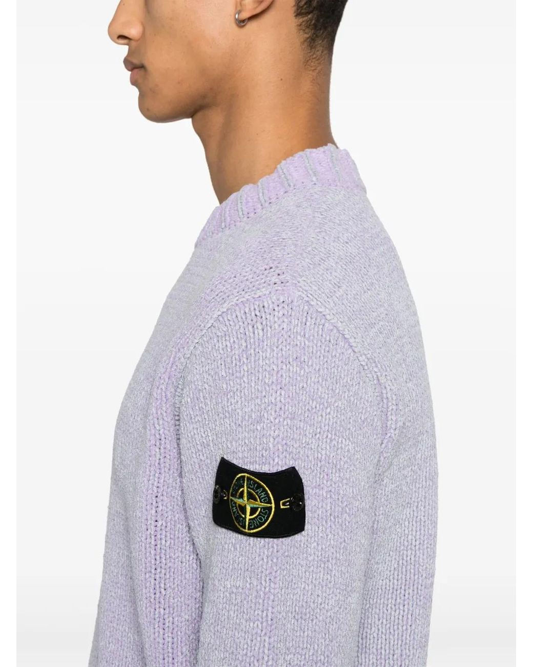 Stone Island Painted-Effect Sweater in Purple for Men Lyst UK