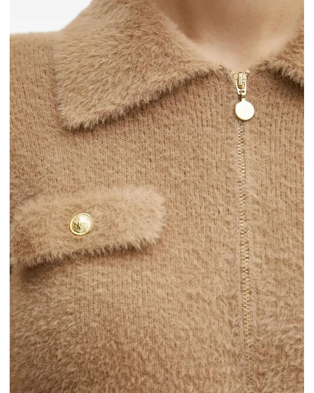 Morgan Natural Zip-Up Cardigan