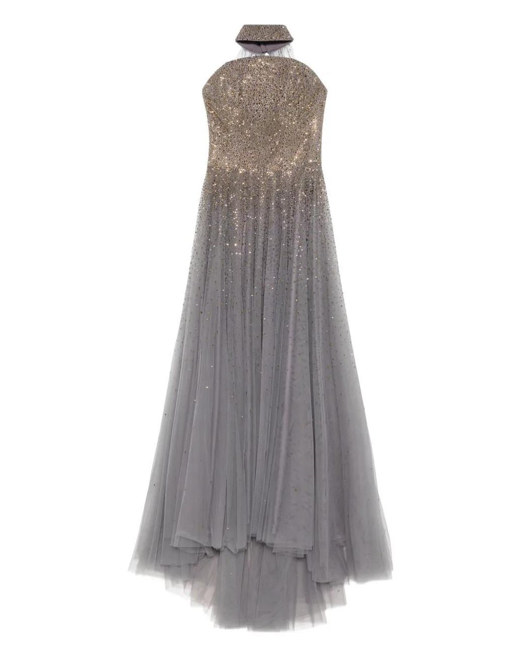 Jean Louis Sabaji Gray Embellished Maxi Dress