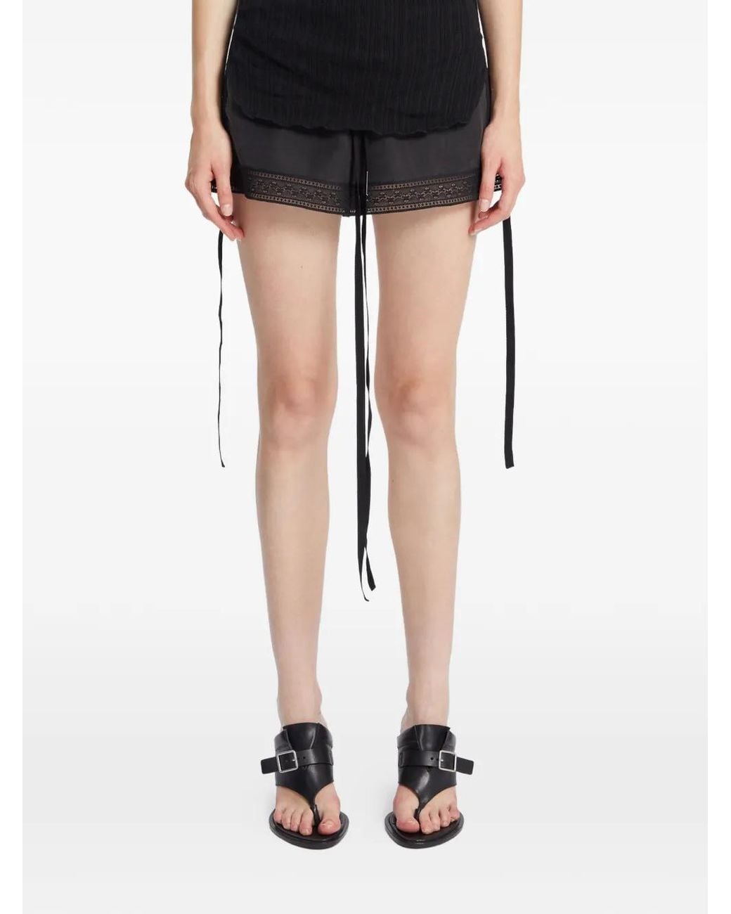 Ann Demeulemeester Black Bri Heeled Thong Sandals
