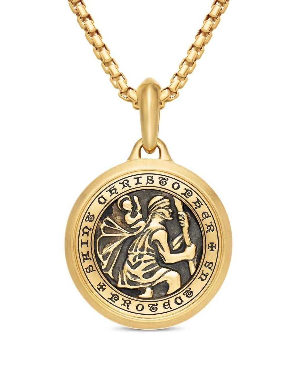 David Yurman Metallic 18Kt St. Christopher Amulet (34.5Mm) for men