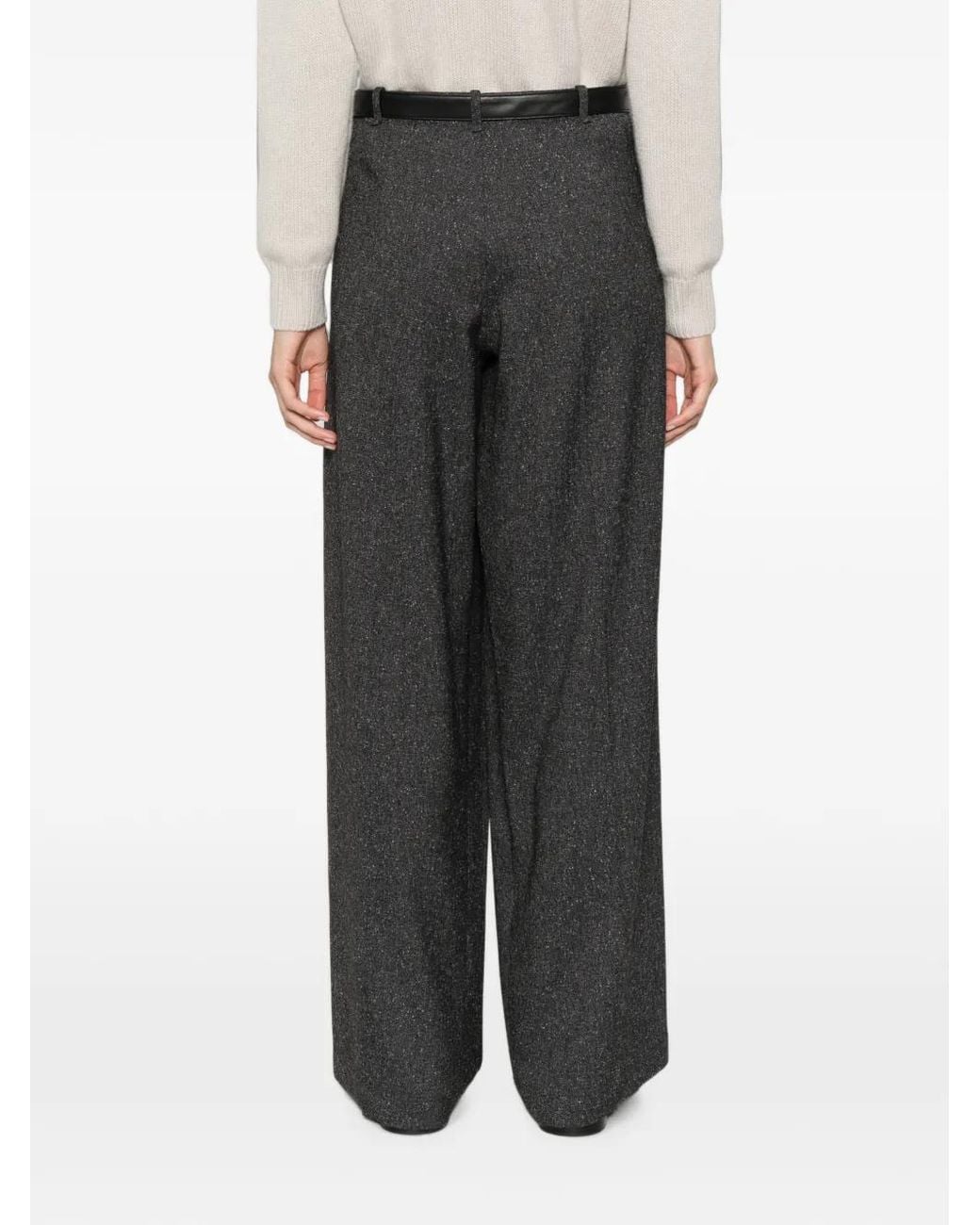 DARKPARK Gray Belted Tailored Trousers