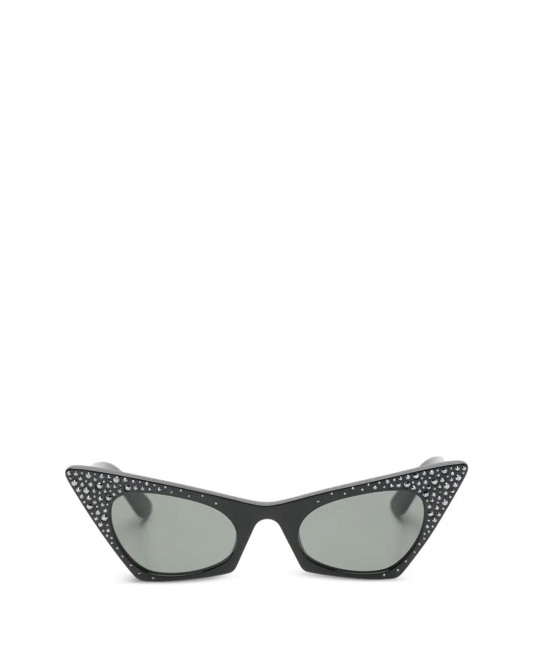 McQueen Gray Cat-Eye Embellished Sunglasses
