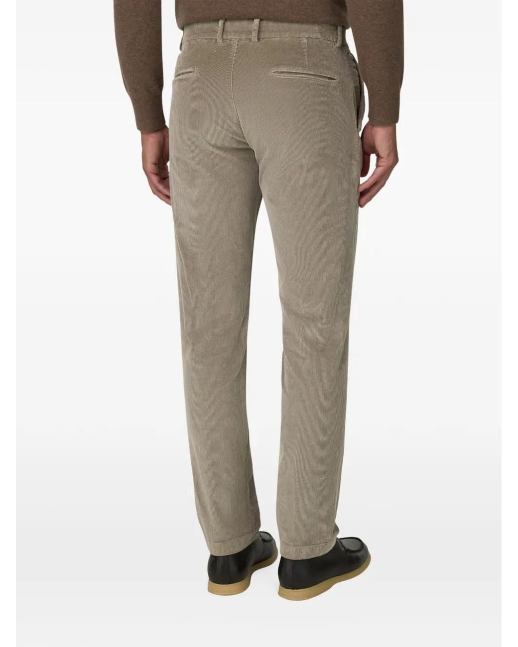 Boggi Gray Stretch-Velvet Trousers for men