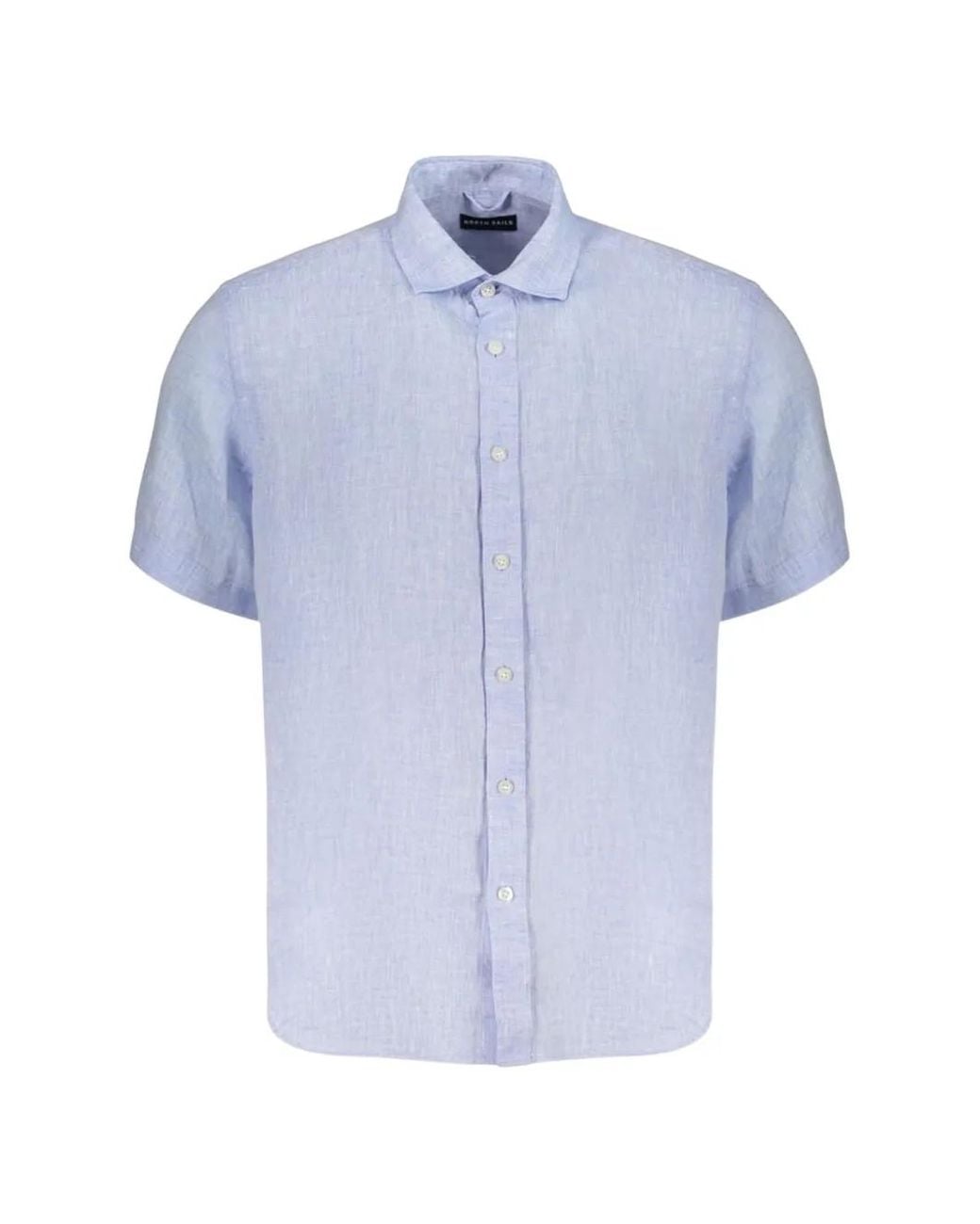 North Sails Blue Short-Sleeve Linen Shirt for men