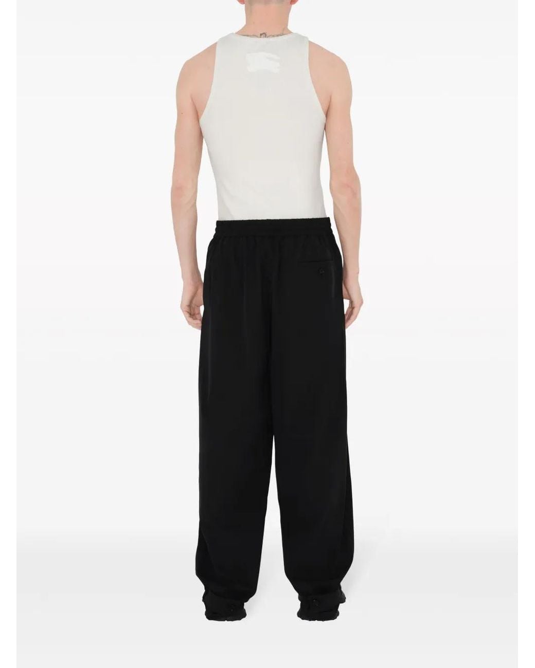 Burberry Black Pressed-Crease Cotton Trousers for men