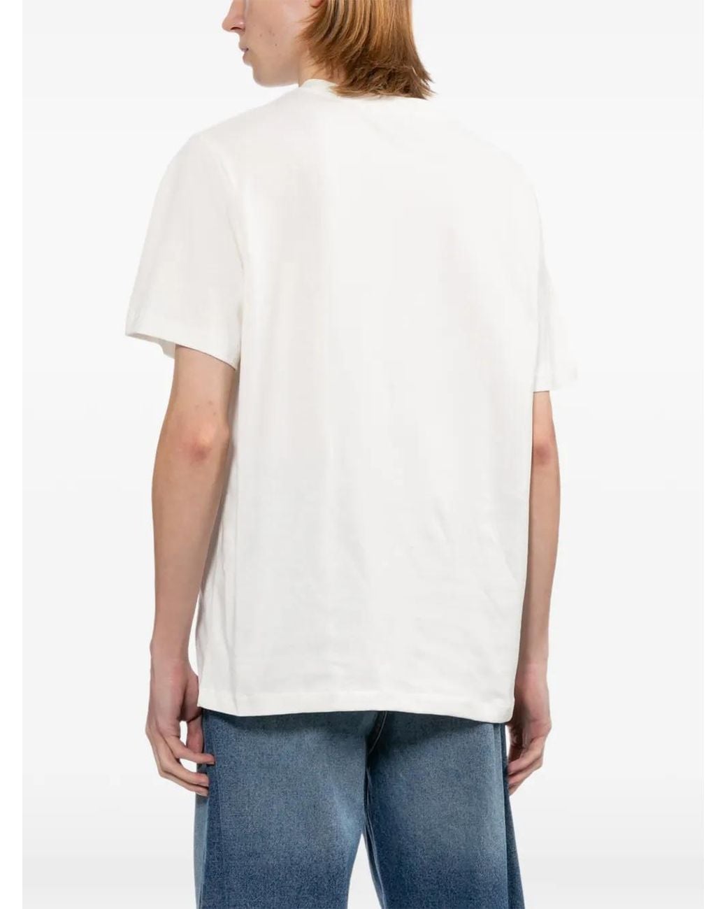 A.P.C. White Logo-Print Crew-Neck T-Shirt for men