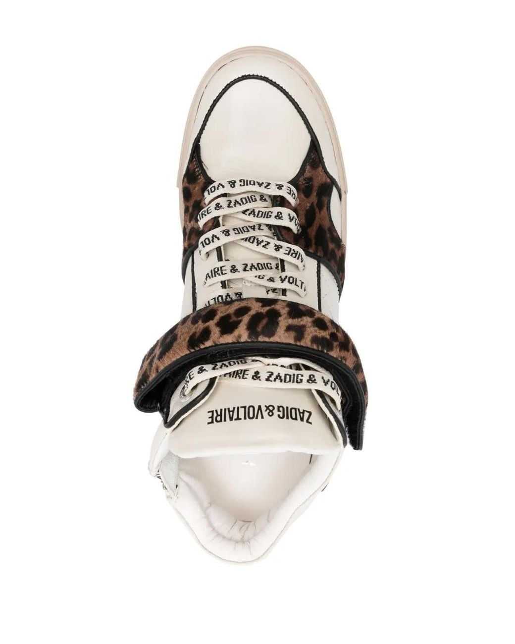 Zadig & Voltaire Natural Mid Flash Leopard-Effect Sneakers