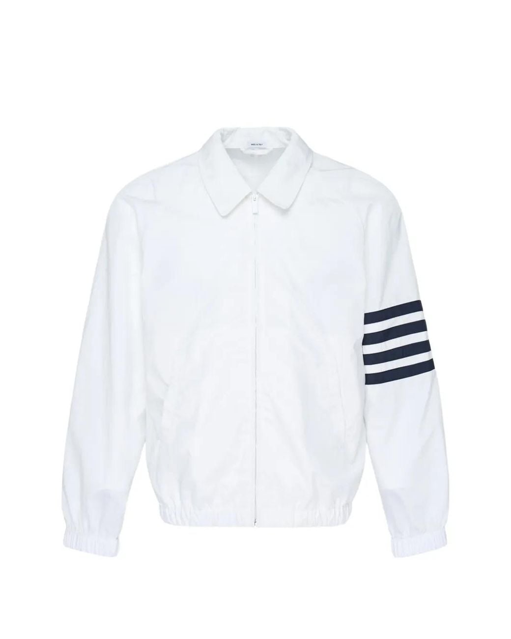 Thom Browne White Ripstop Raglan Coach Jacket for men