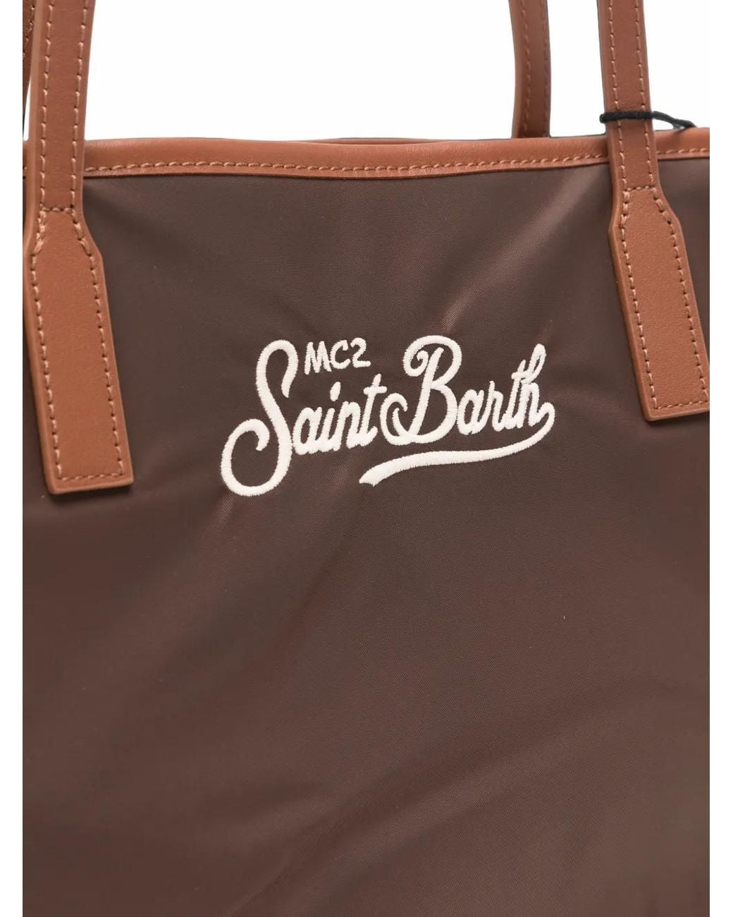 Mc2 Saint Barth Brown Mid City Logo-Embroidered Tote Bag