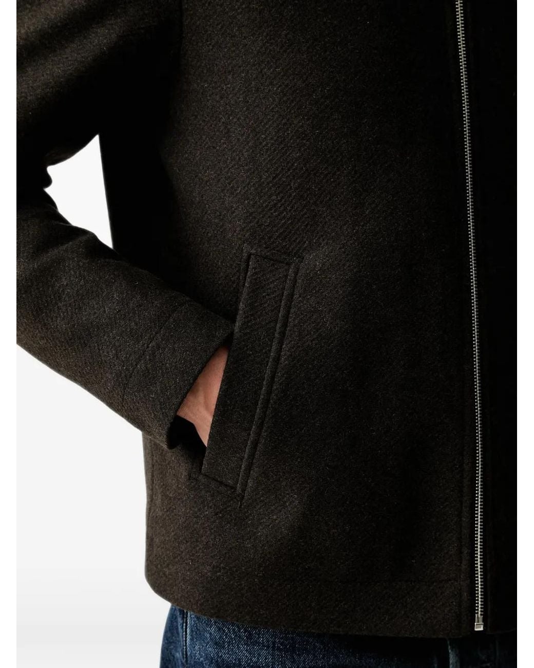 Marc O' Polo Black Zip-Up Collared Jacket for men
