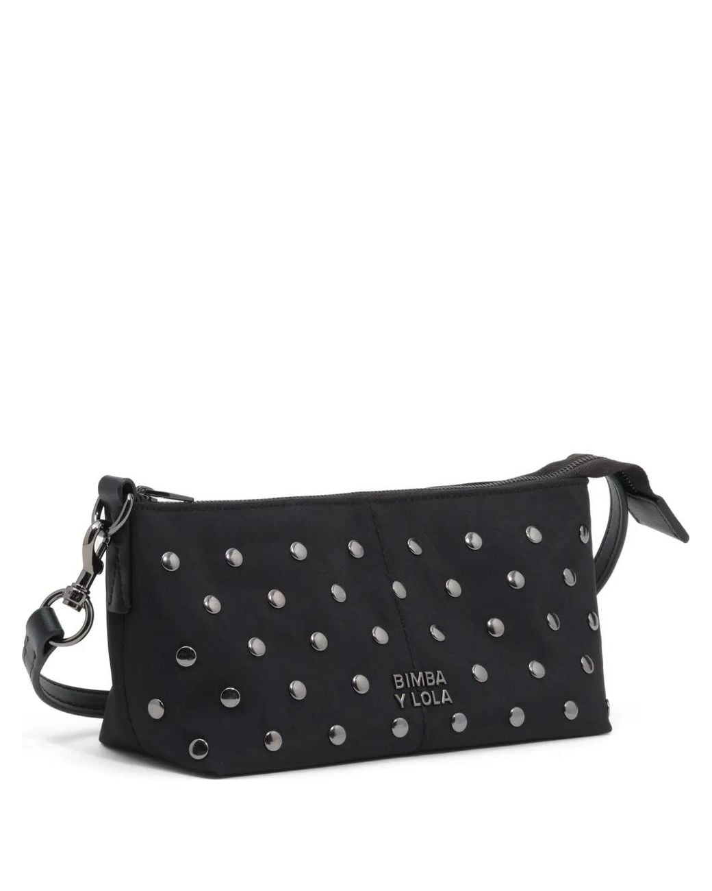 Bimba Y Lola Black Small Studded Nylon Crossbody Bag