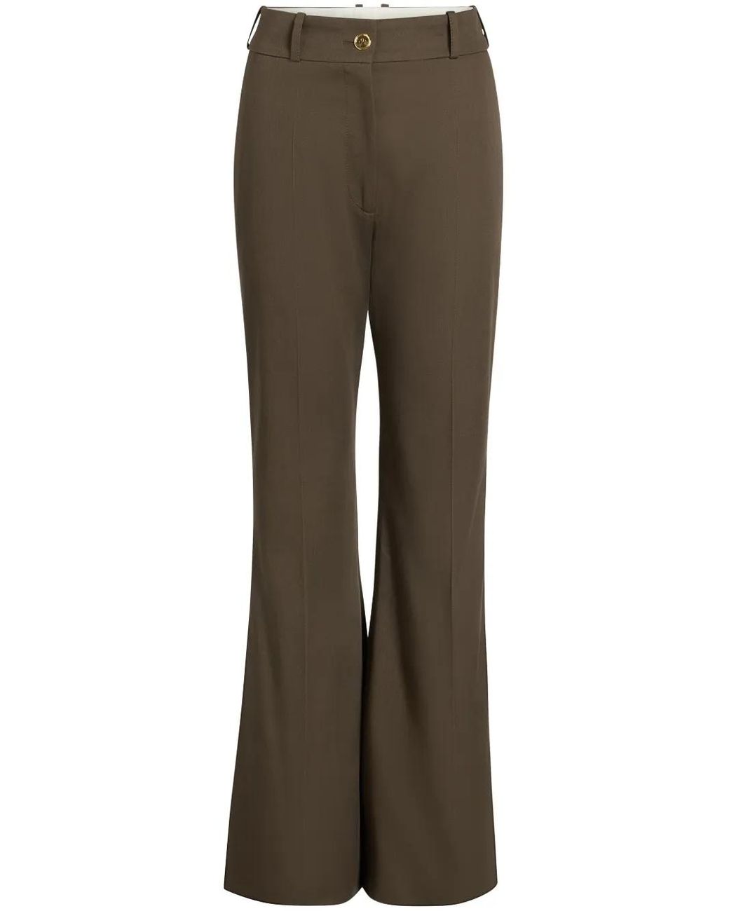 Patou Brown Gabardine Flared Trousers