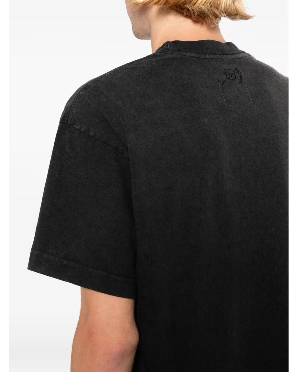Warren Lotas Black Graphic-Print Cotton T-Shirt for men