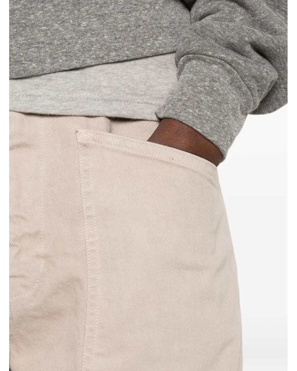 Nili Lotan White Curved-Leg Patch-Pocket Trousers