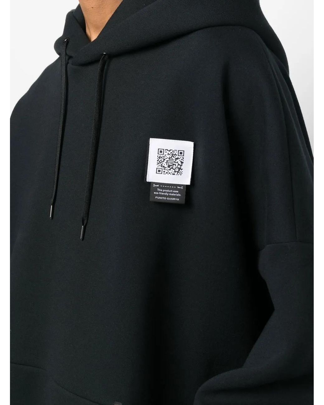 Fumito Ganryu Black 2Way Pullover Hoodie for men