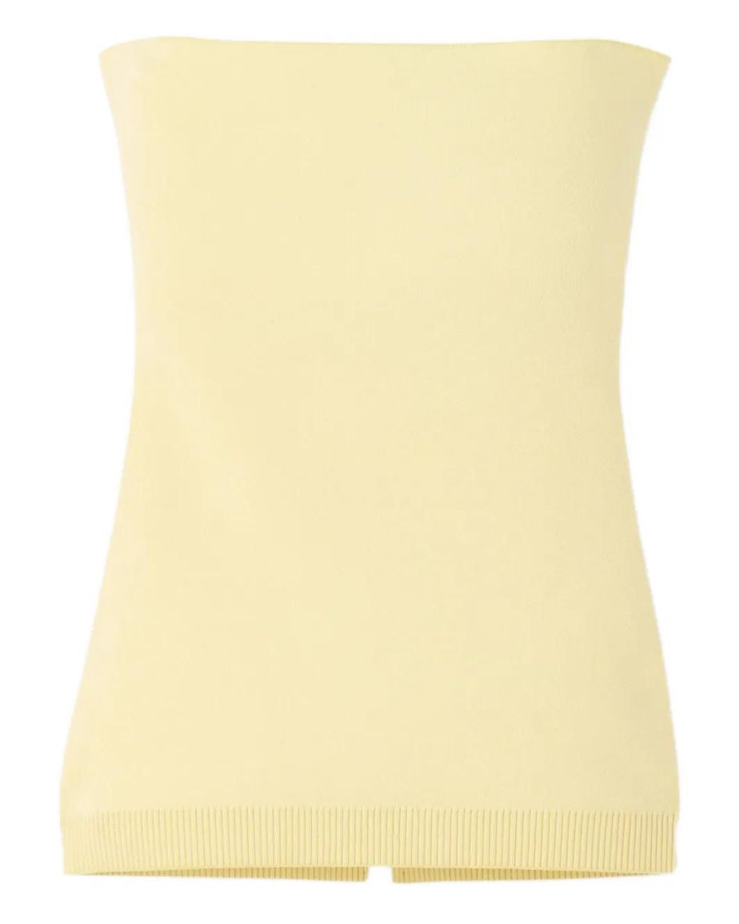 Jacquemus Yellow Strapless Knitted Top