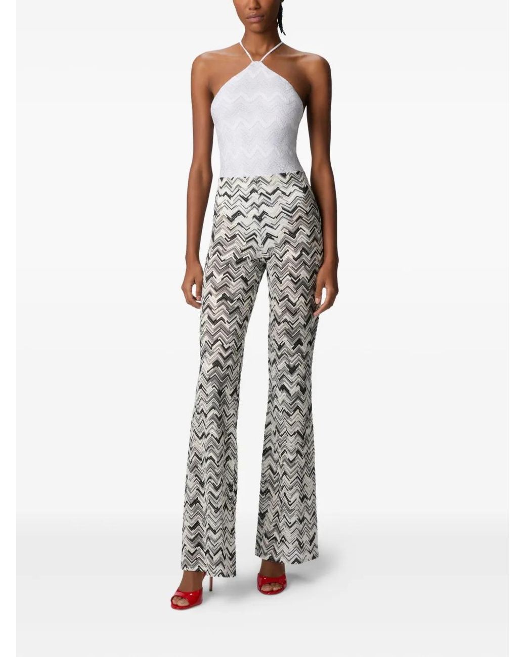 Missoni Gray Zigzag-Pattern Trousers
