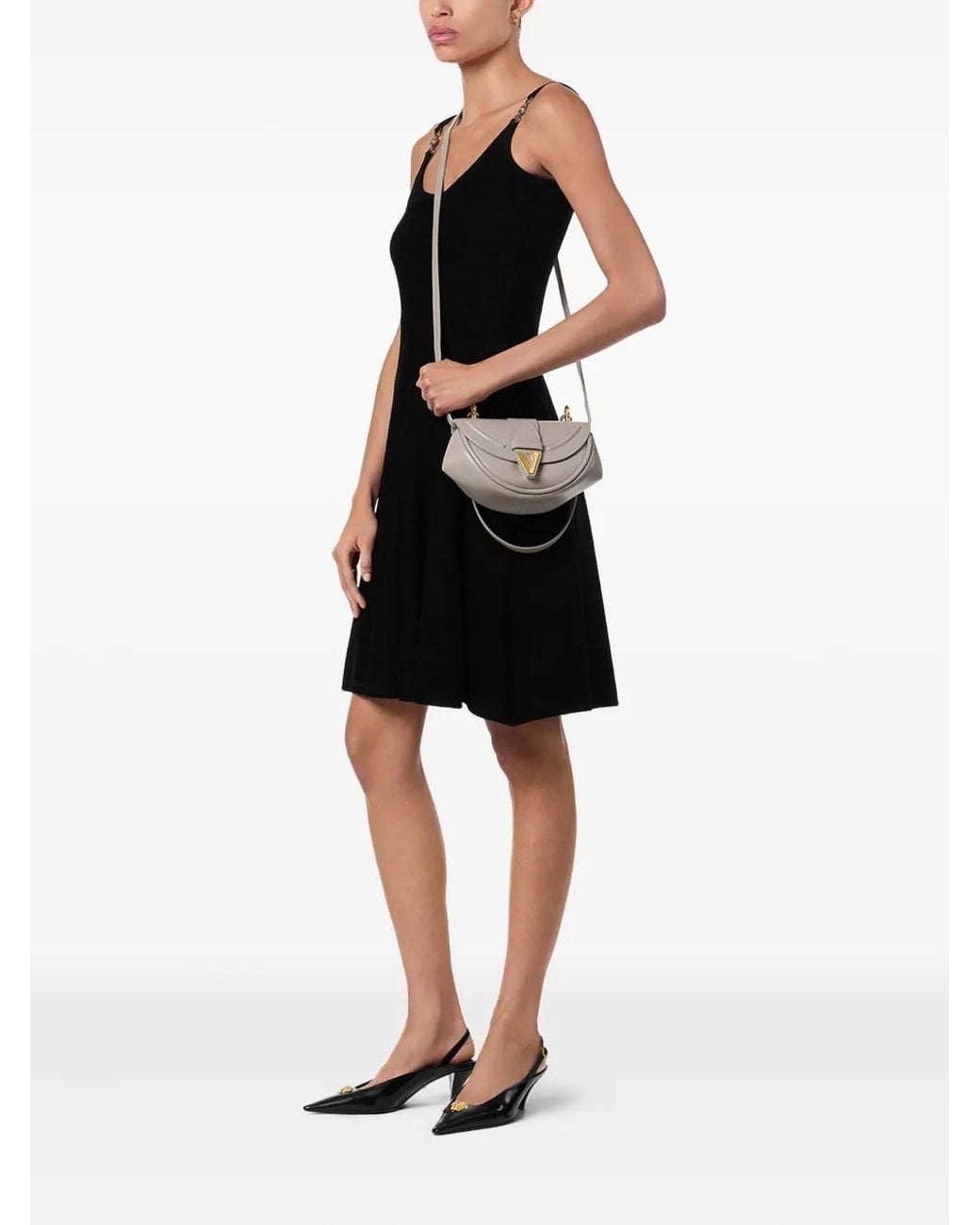 Versace White Sac Porté Épaule Virtus En Cuir