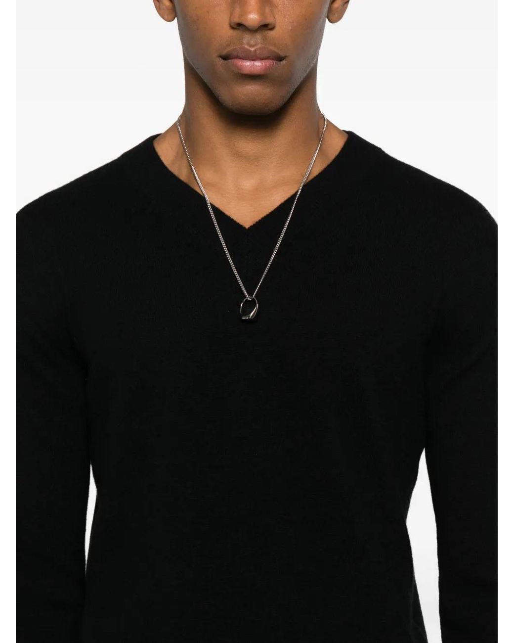 Lisa Yang Black Clayton V-Neck Sweater for men
