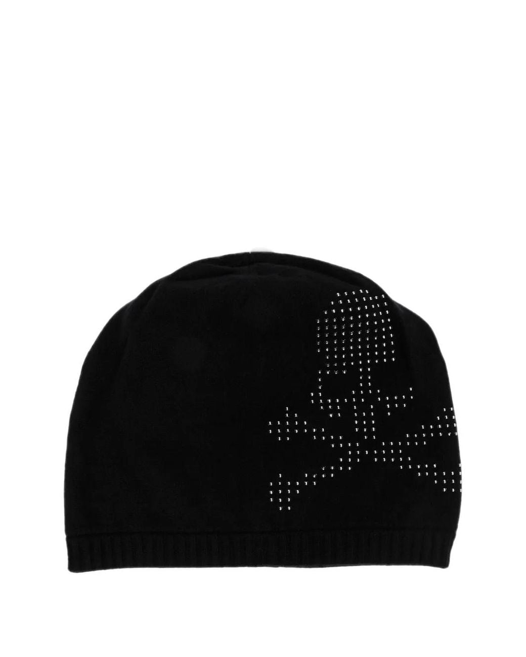 MASTERMIND WORLD Black Studded Skull Beanie Hat for men