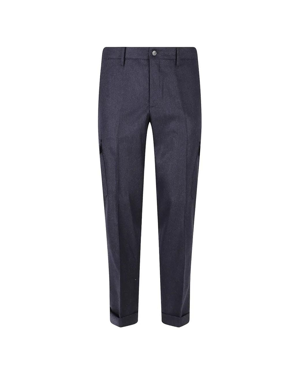 Barba Napoli Blue Virgin-Wool Trousers for men