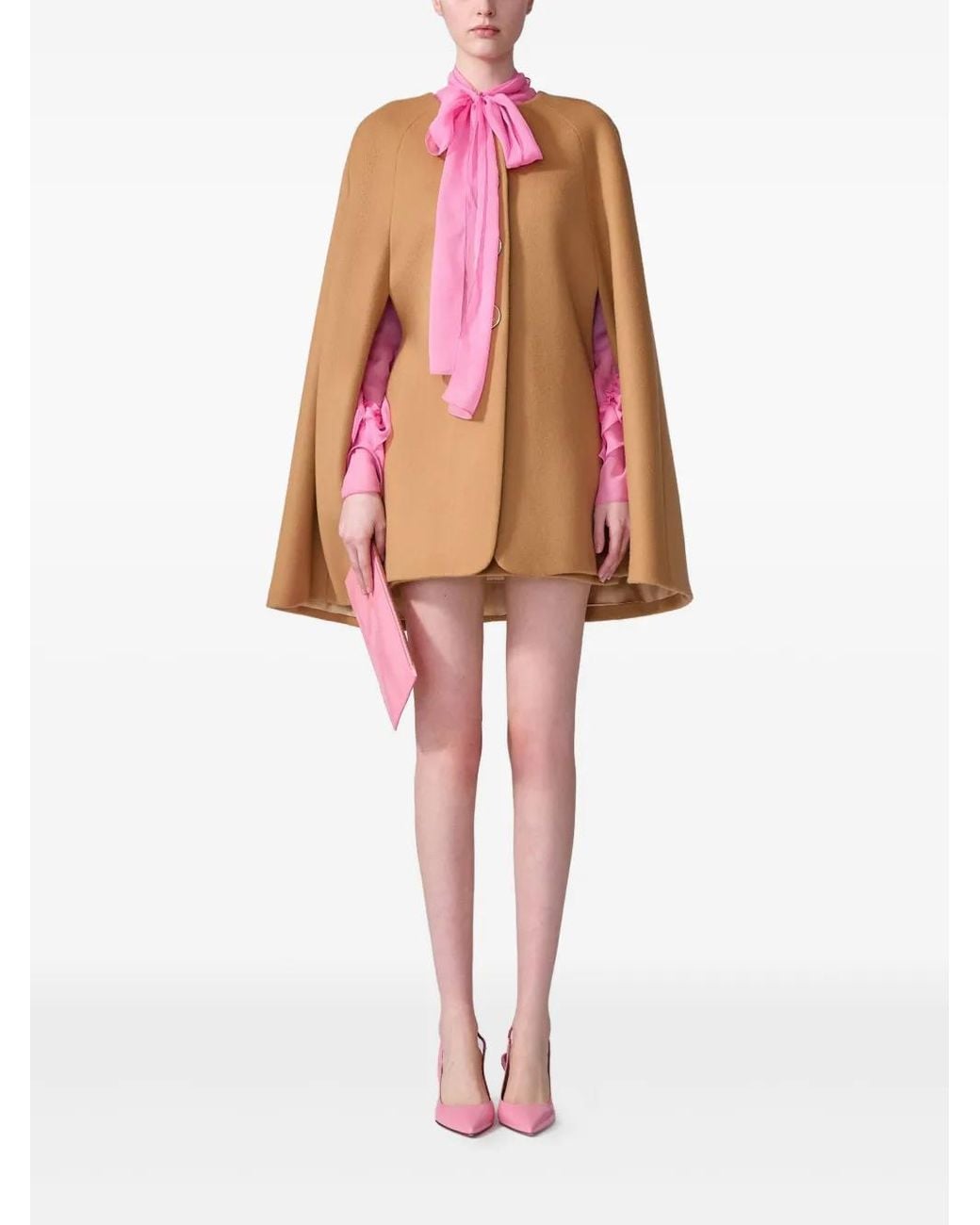 Carolina Herrera Brown Wool Cape