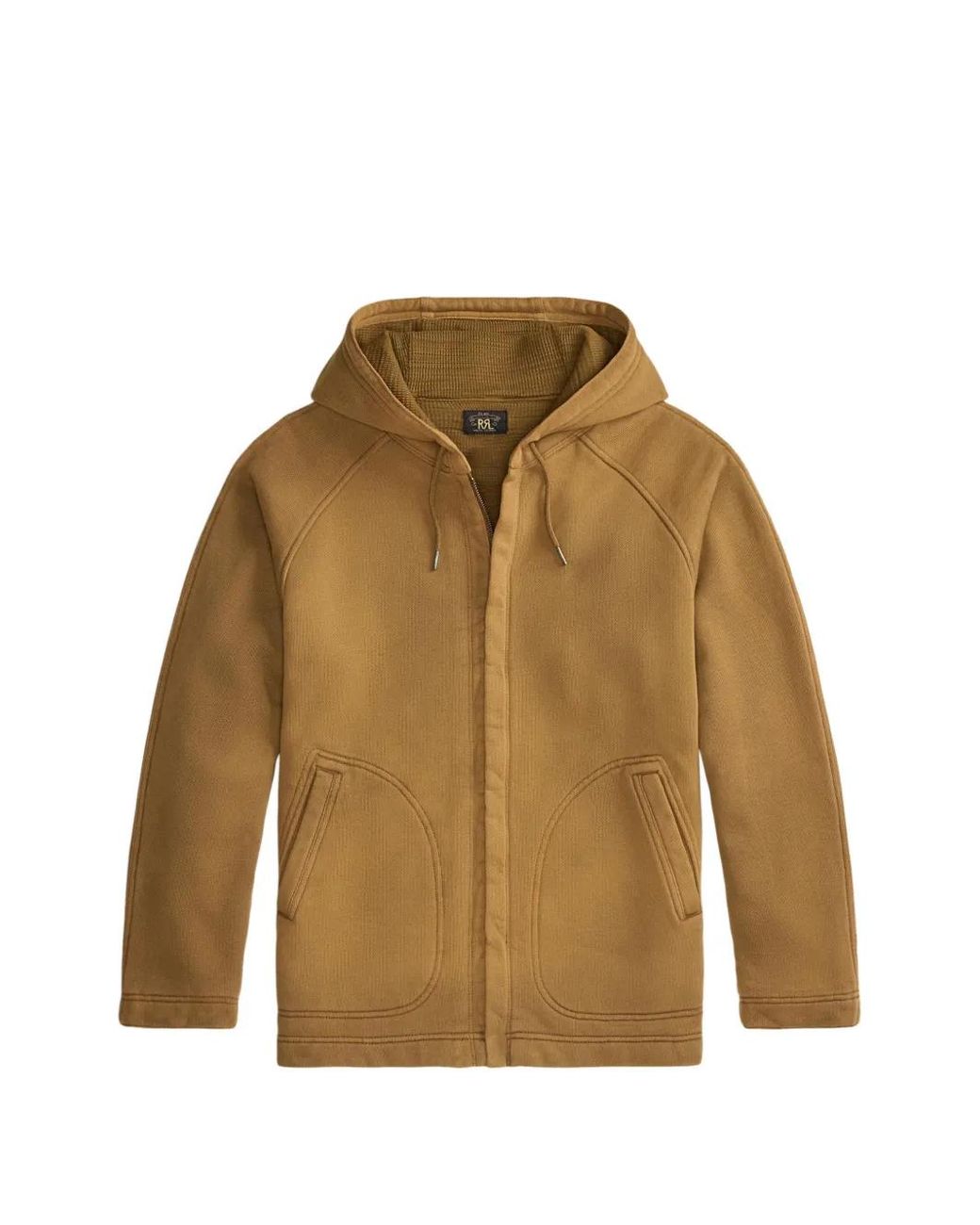 RRL Natural Zip-Up Drawstring Hooded Jacket for men