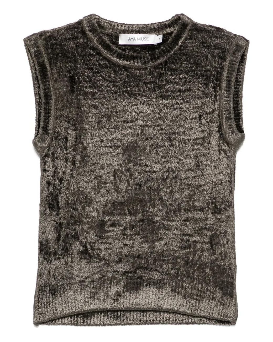 AYA MUSE Black Knitted Tank Top