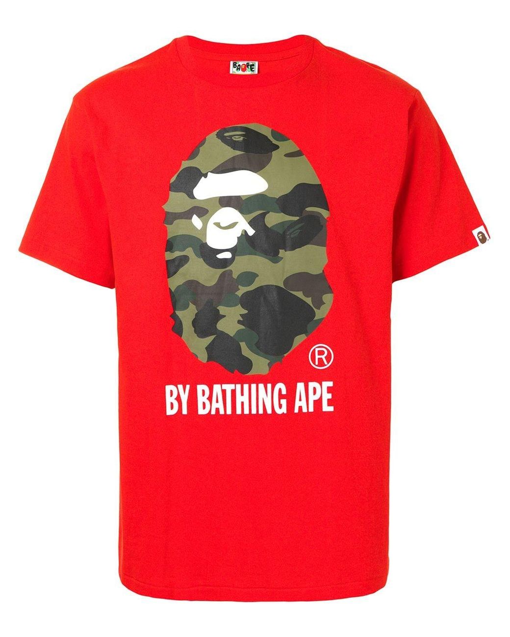 A Bathing Ape 1st Camo Logo-print Cotton T-shirt in Red for Men - Lyst
