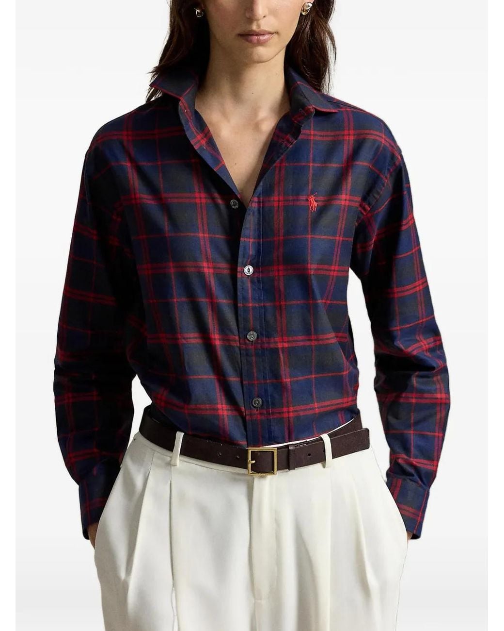 Polo Ralph Lauren Blue Tartan-Print Button-Down Shirt