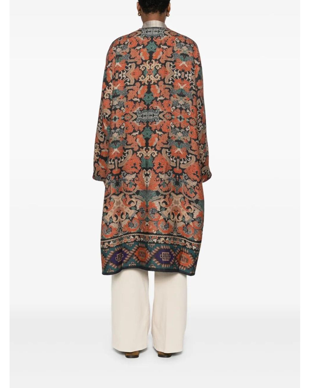 Pierre Louis Mascia Brown Geometric-Pattern Coat