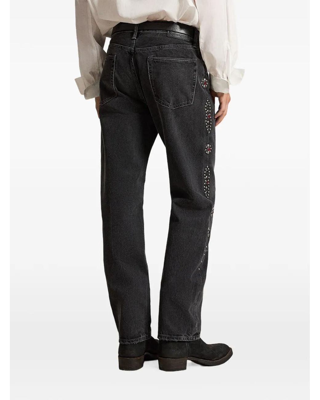 Polo Ralph Lauren Black Stud-Embellished Jeans for men