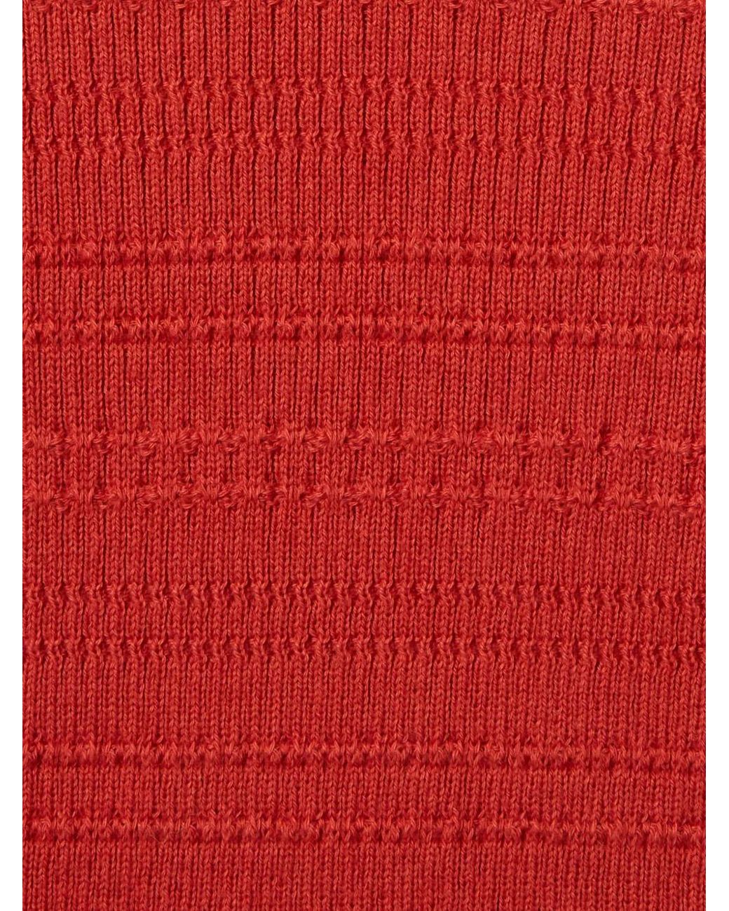 LaDoubleJ Red Scalloped Knitted Top
