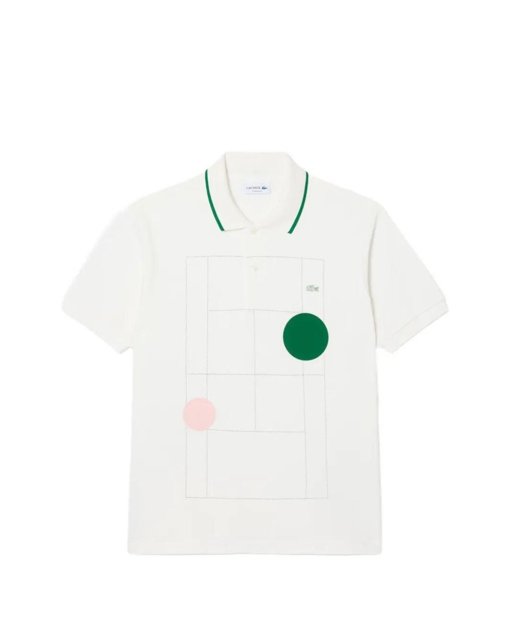Lacoste White Graphic-Print Polo Shirt for men