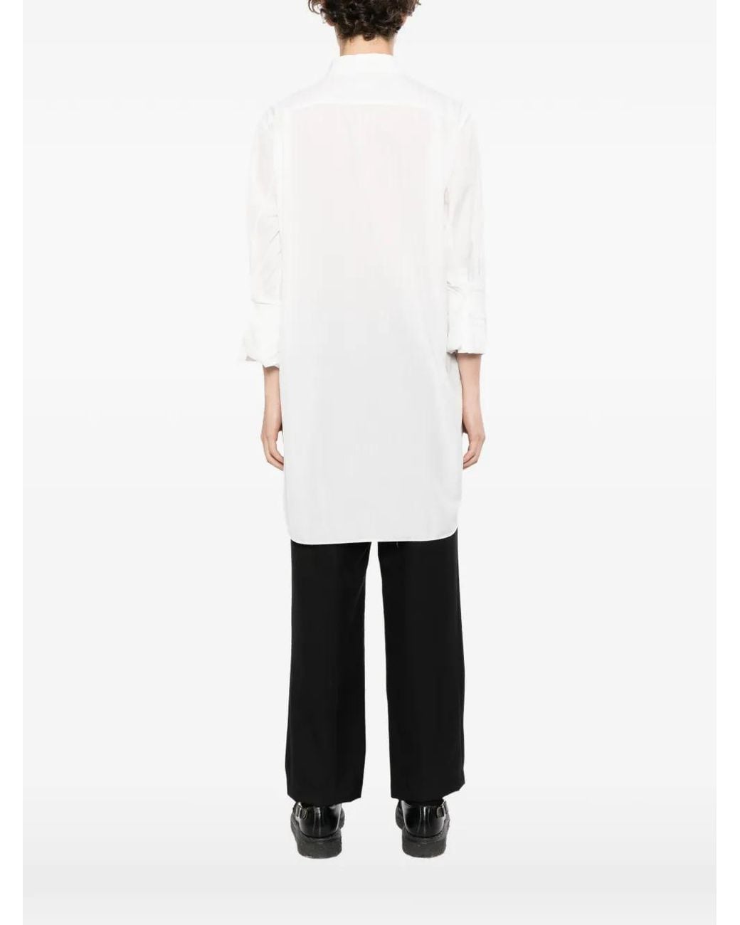 Comme des Garçons White Folded-Cuff Longline Shirt for men