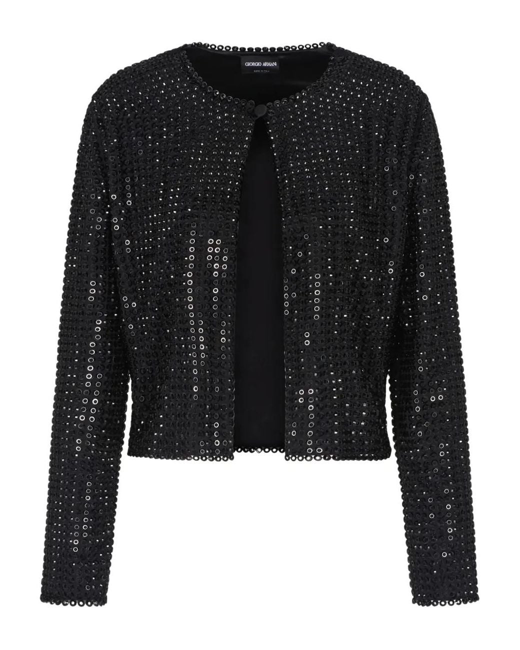 Giorgio Armani Black Sequin-Embellished Shirt