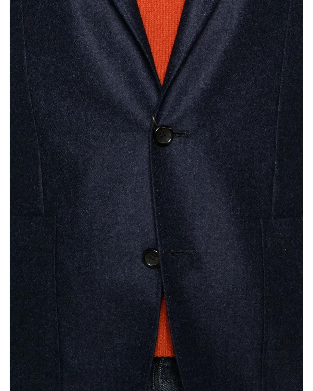 Canali Blue Two-Button Wool Blazer for men