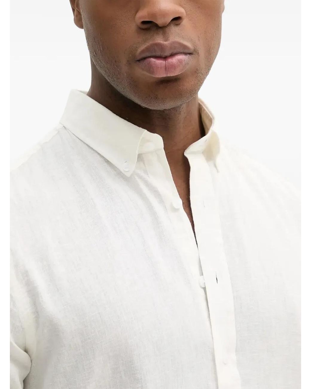 Lindbergh White Chemise Boutonnée À Manches Longues for men