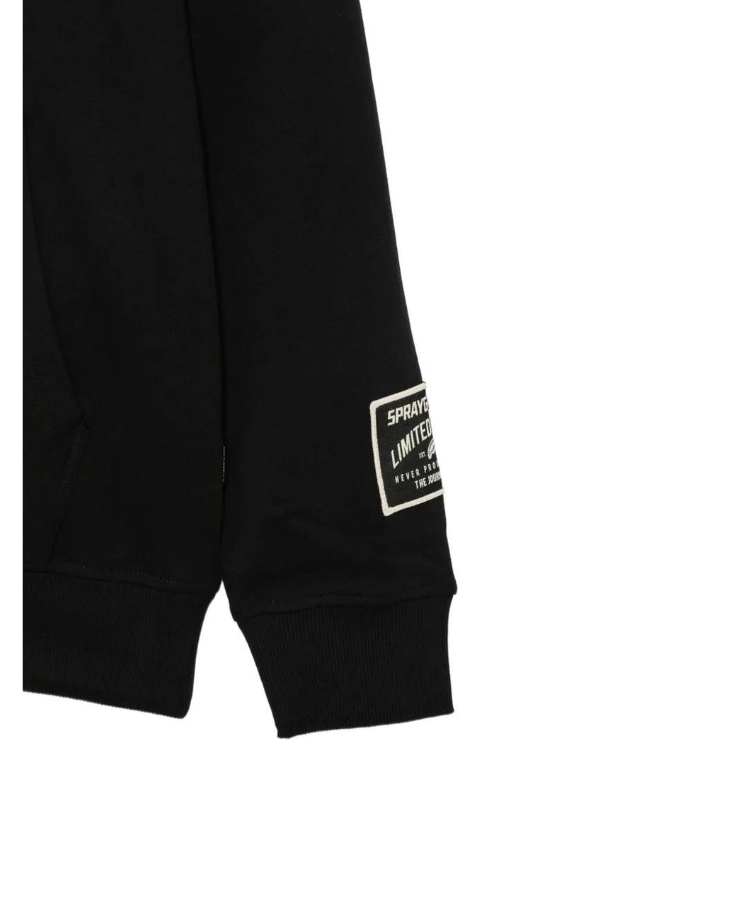 Sprayground Black Pure Regular Logo-Patch Hoodie for men
