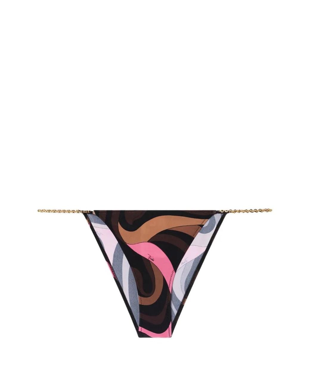 Emilio Pucci White Marmo-Print Bikini Bottom