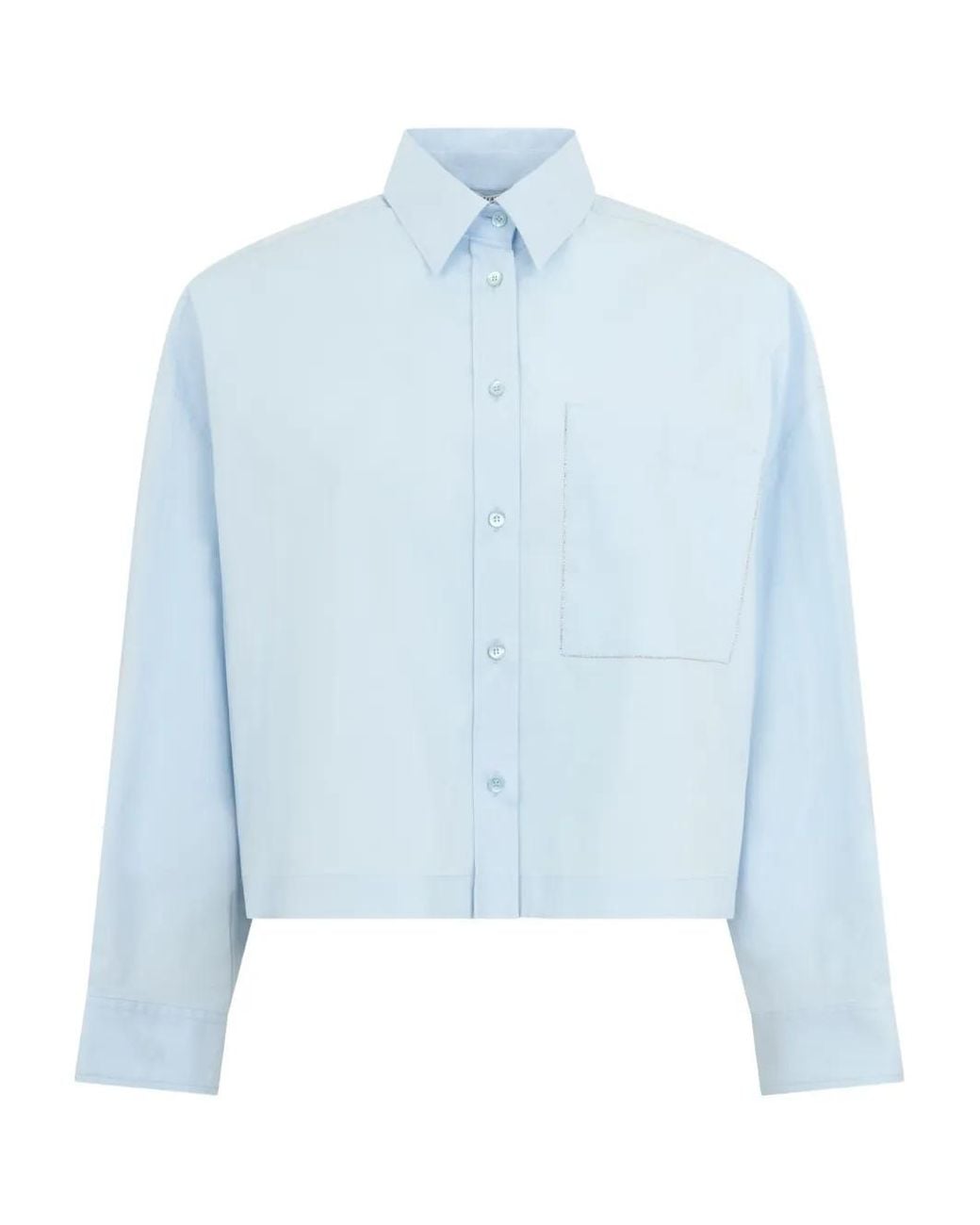 Peserico Blue Cropped Shirt