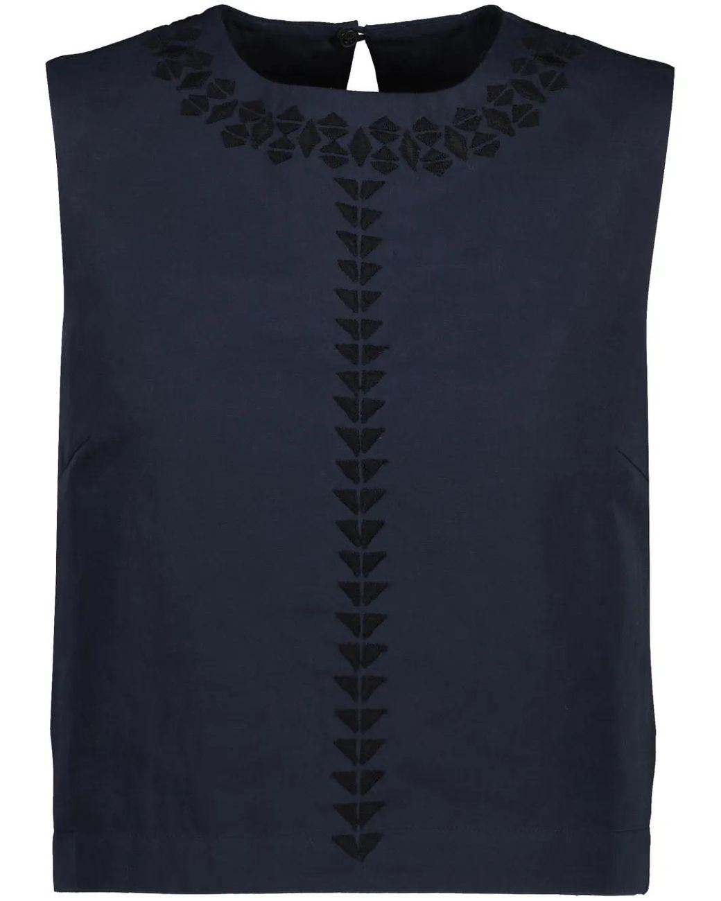 Yves Salomon Blue Embroidered Top