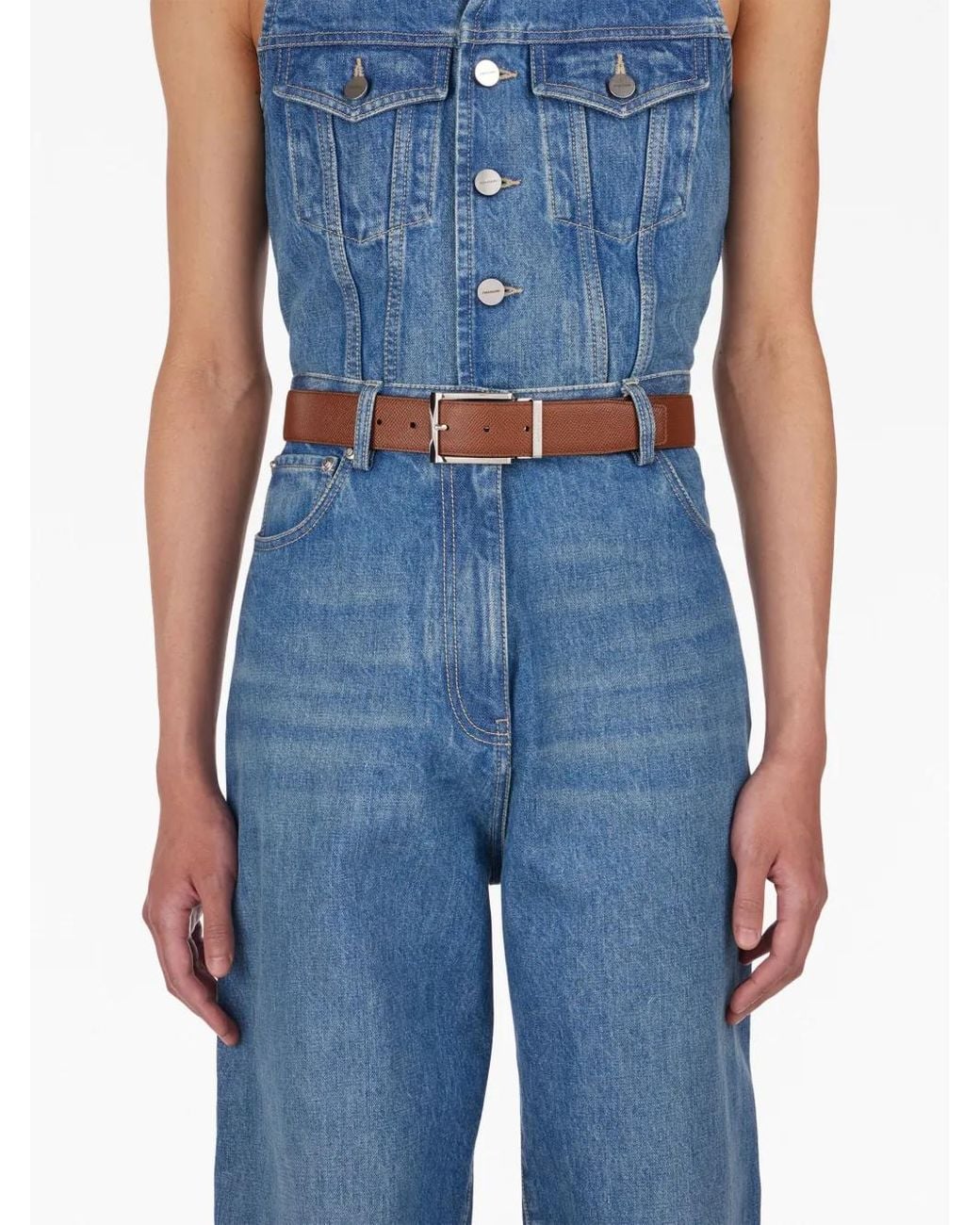 Ferragamo Brown Logo Engraved Reversible Belt for men