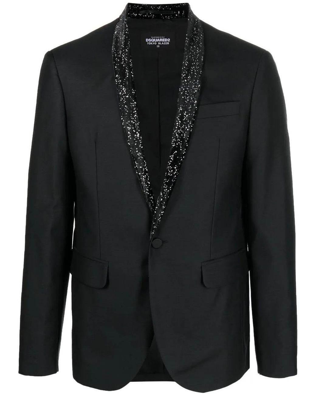 DSquared² Black Metallic-detail Single-breasted Blazer for men